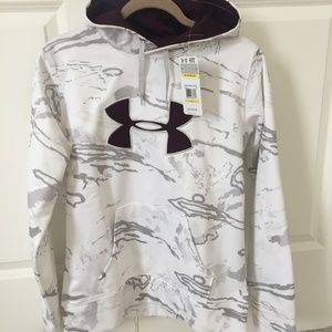 Hoodie Under Armour Cold Gear White & Maroon Med